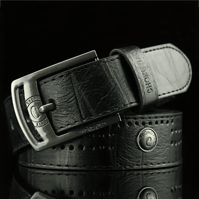 Ceinture rétro décontractée pour hommes couleur noir