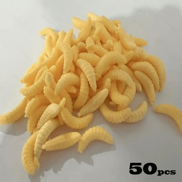  Vers de pain souples appâts d&#039;asticot pour poissons  50 pcs