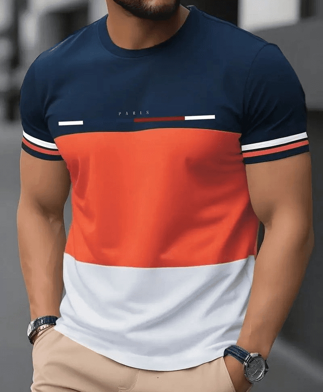 T-shirt pour Homme, Décontracté col rond Inspiré de Paris Manches Courtes taille L 