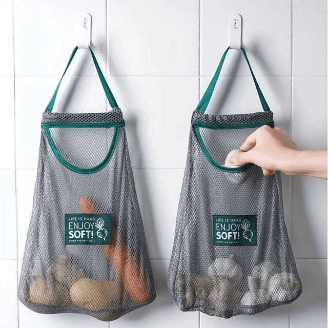 Sac De Rangement 2 Pièce, Sac En Maille Respirante À Suspendre Au Mur Avec Poignée, 