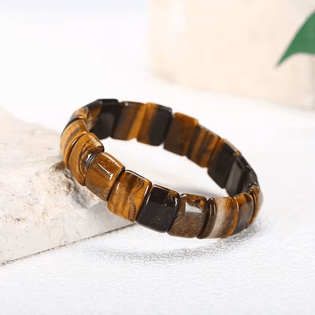 Bracelet carré en œil de tigre en pierre naturelle